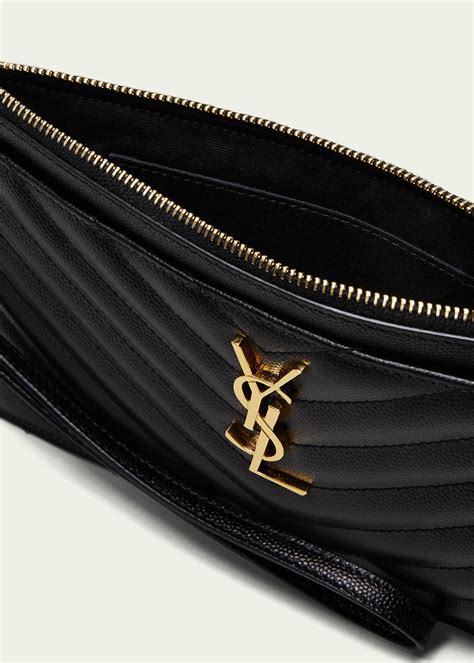 ysl monogram large bill pouch in grained leather|ysl bill bag.